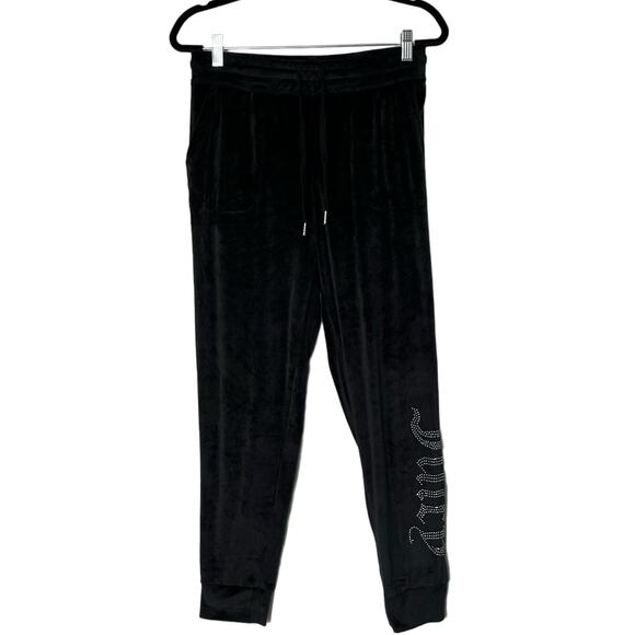 Juicy Couture Pants - Juicy Couture sleepwear women's black velour blingy drawstring jogger medium